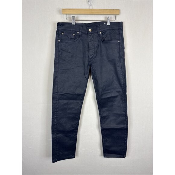 Bone Fit 2 Slim Coated Blue Pants Men’s 31X30 - Picture 2 of 7